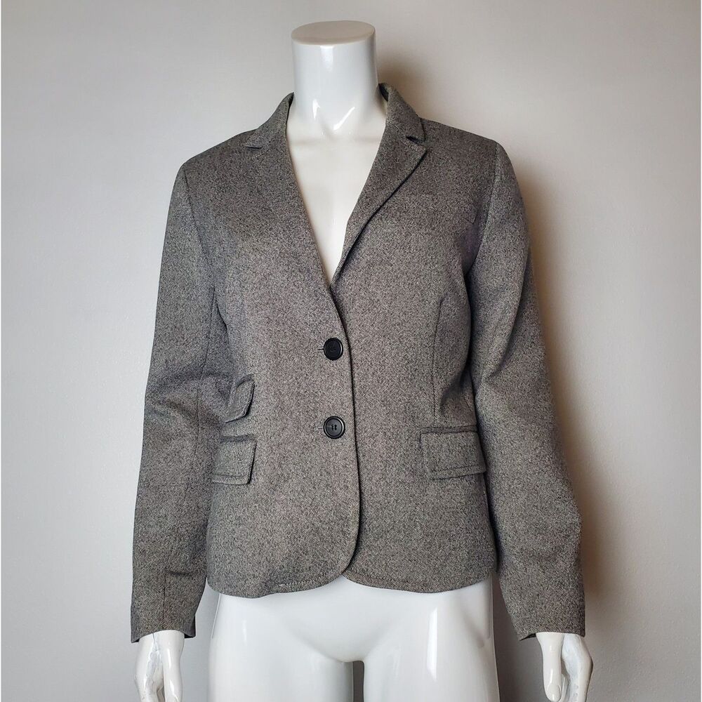 Vintage Y2K J. Crew Gray Wool Tweed Blazer